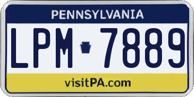 PA license plate LPM7889