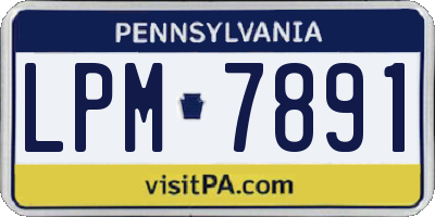 PA license plate LPM7891