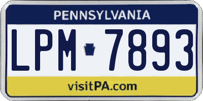 PA license plate LPM7893