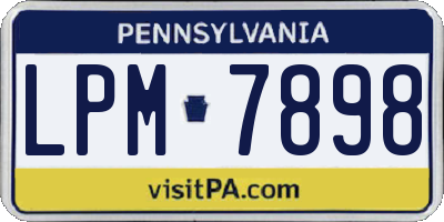 PA license plate LPM7898