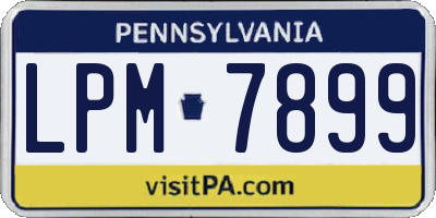 PA license plate LPM7899