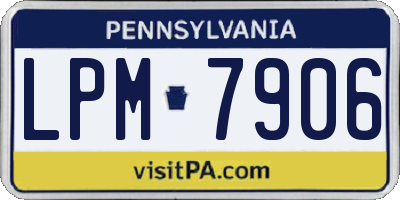 PA license plate LPM7906