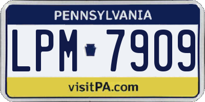 PA license plate LPM7909