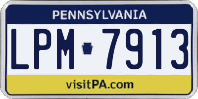 PA license plate LPM7913
