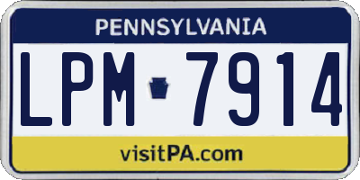 PA license plate LPM7914