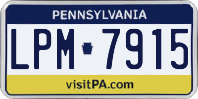 PA license plate LPM7915
