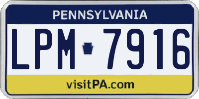 PA license plate LPM7916