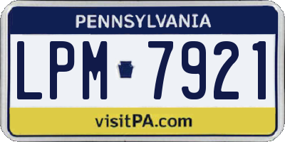 PA license plate LPM7921