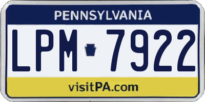 PA license plate LPM7922