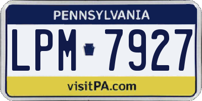 PA license plate LPM7927