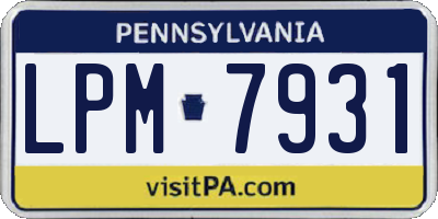 PA license plate LPM7931