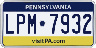 PA license plate LPM7932