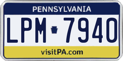 PA license plate LPM7940