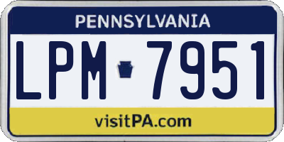 PA license plate LPM7951