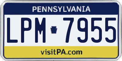 PA license plate LPM7955