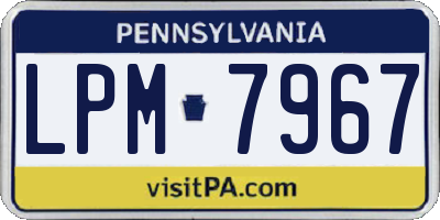 PA license plate LPM7967