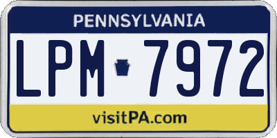 PA license plate LPM7972