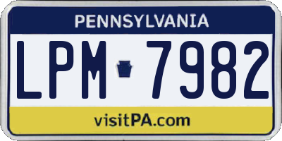 PA license plate LPM7982