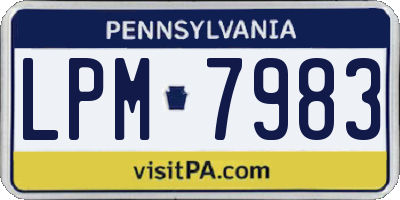 PA license plate LPM7983