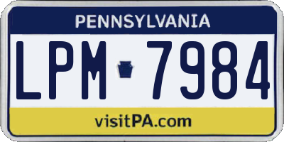 PA license plate LPM7984