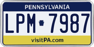 PA license plate LPM7987