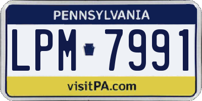 PA license plate LPM7991