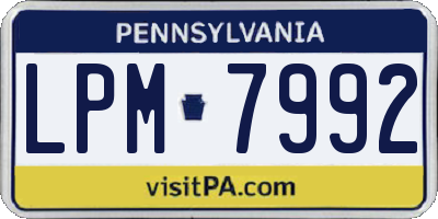PA license plate LPM7992