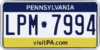 PA license plate LPM7994