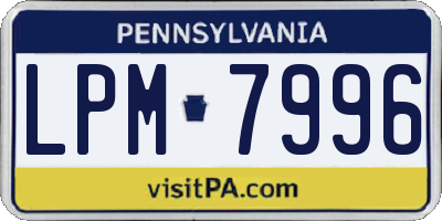 PA license plate LPM7996