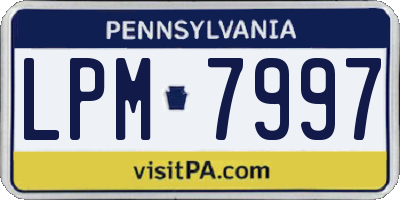 PA license plate LPM7997