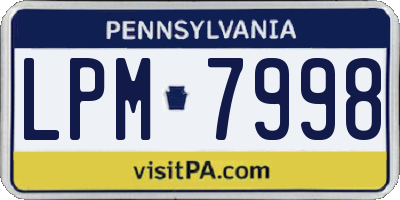 PA license plate LPM7998