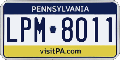 PA license plate LPM8011