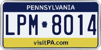 PA license plate LPM8014