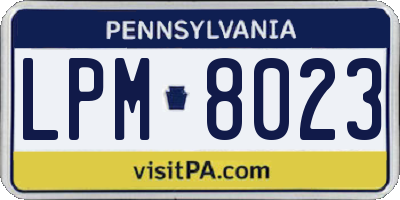 PA license plate LPM8023