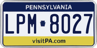 PA license plate LPM8027