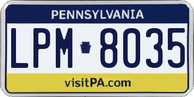 PA license plate LPM8035