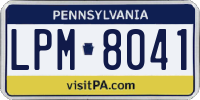 PA license plate LPM8041