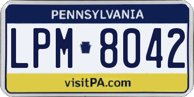PA license plate LPM8042