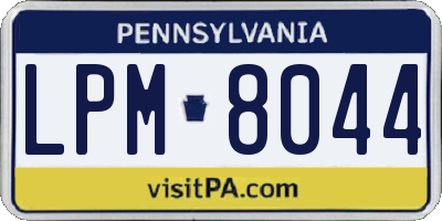 PA license plate LPM8044