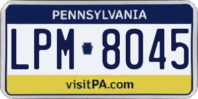 PA license plate LPM8045