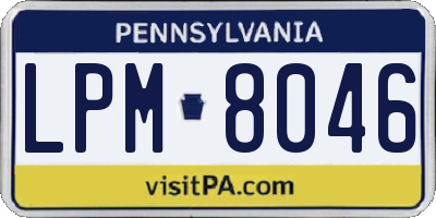 PA license plate LPM8046