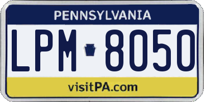 PA license plate LPM8050