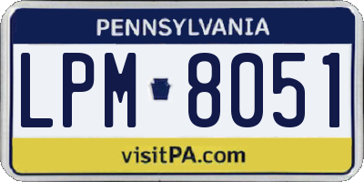 PA license plate LPM8051