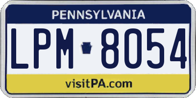 PA license plate LPM8054