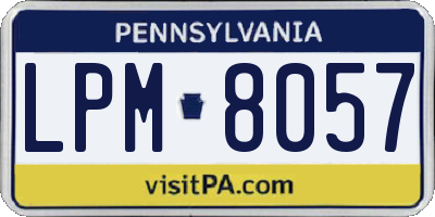 PA license plate LPM8057
