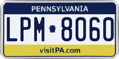 PA license plate LPM8060