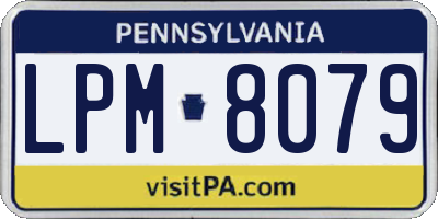 PA license plate LPM8079