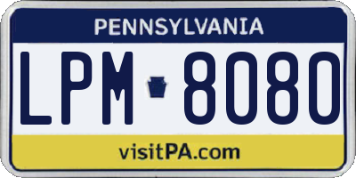 PA license plate LPM8080