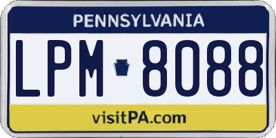 PA license plate LPM8088