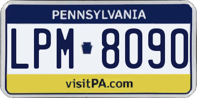 PA license plate LPM8090